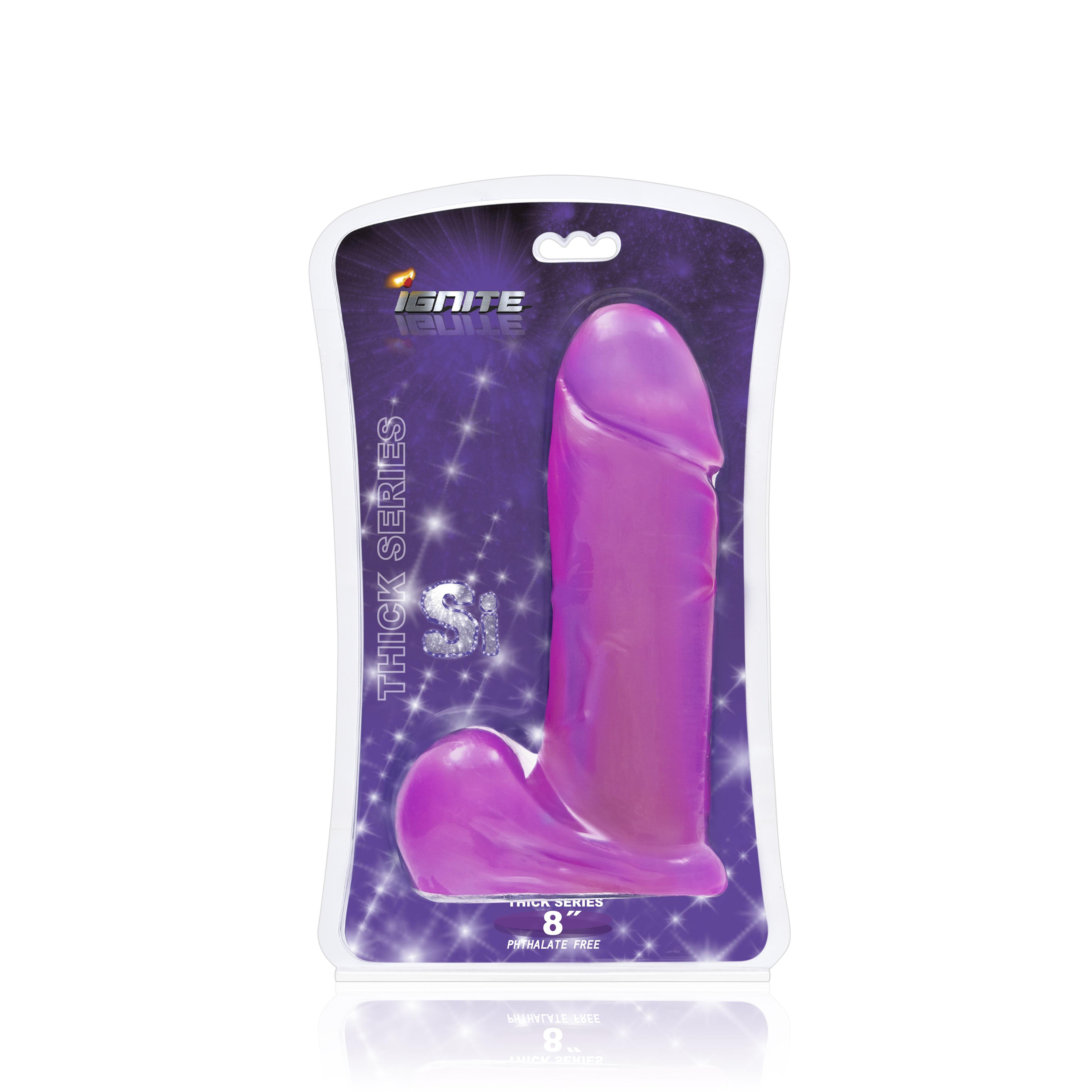 SI IGNITE Thick Cock with Balls, Purple, 20 cm