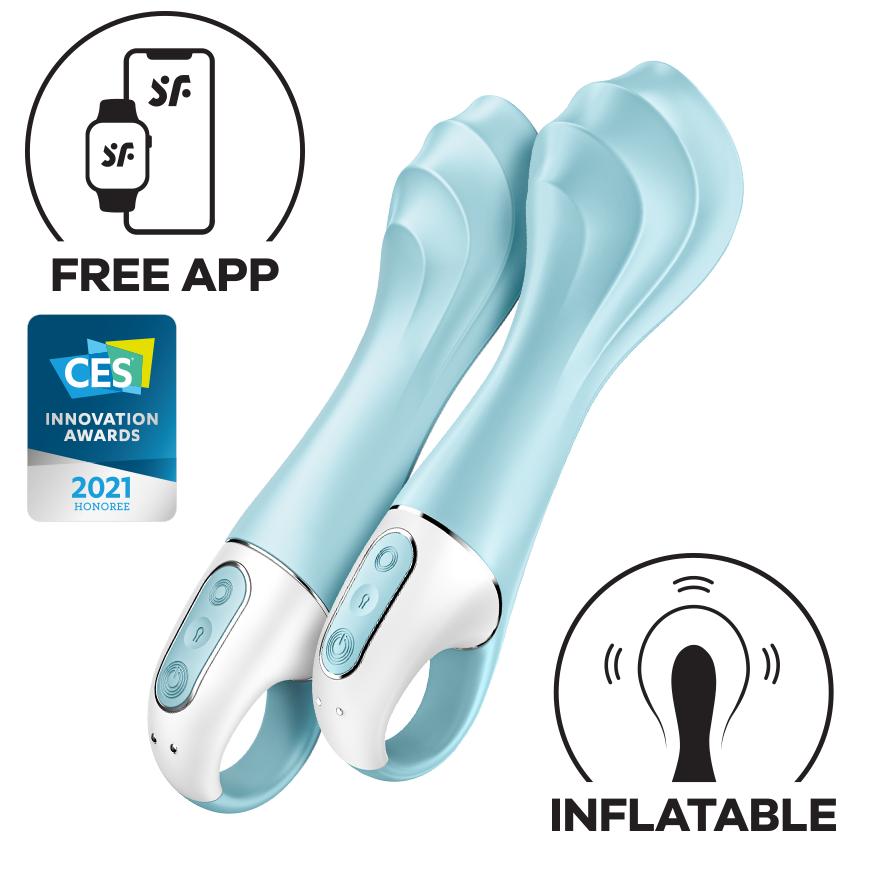 Satisfyer Air Pump Vibrator 5+ , Light Blue