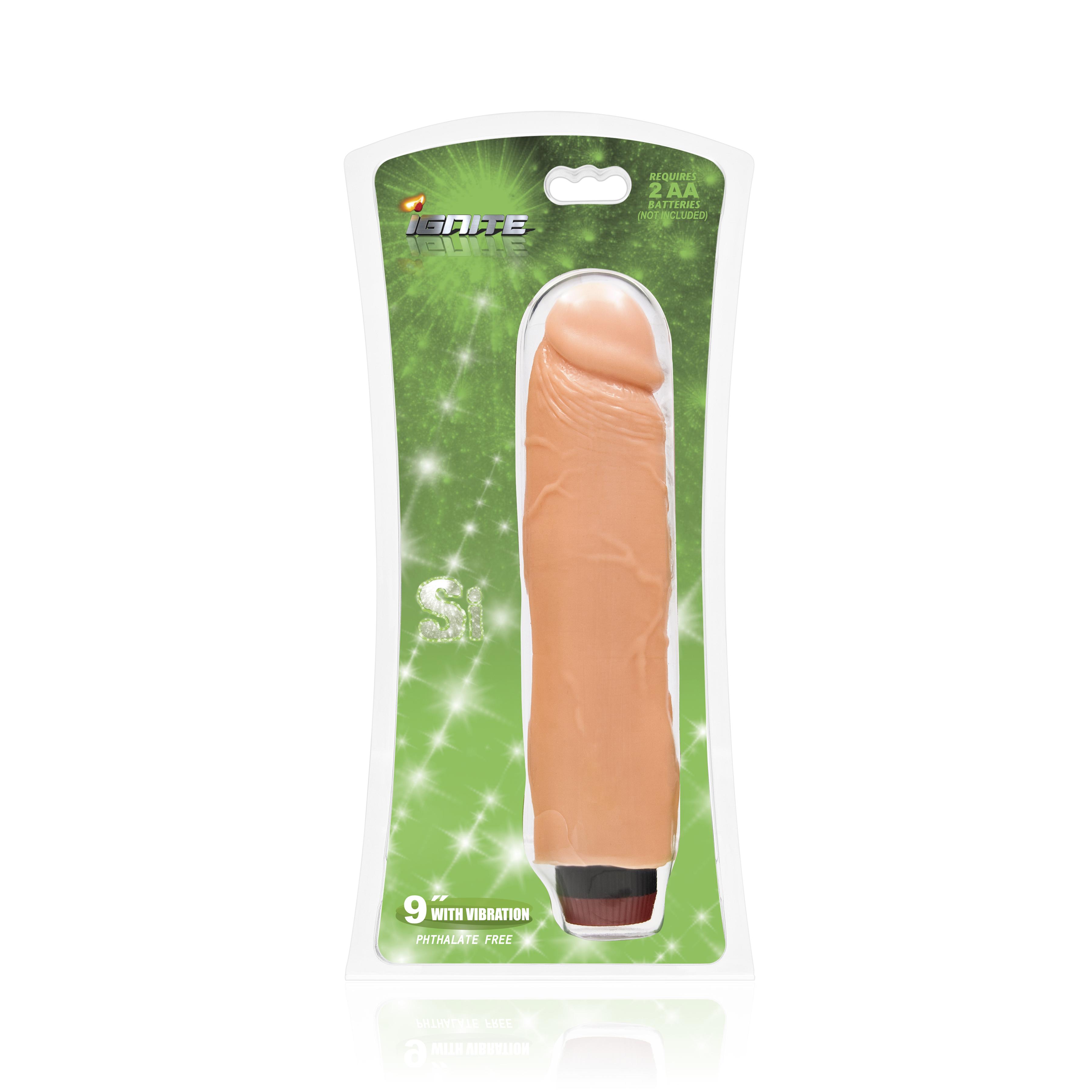 SI IGNITE Cock Dong with Vibration, Flesh, 23 cm