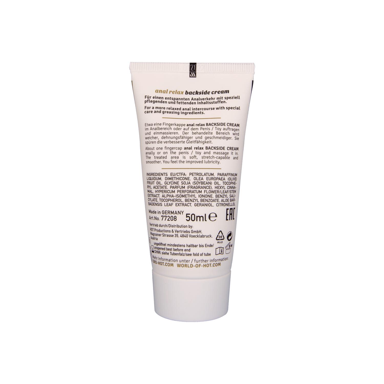 ero by HOT, ero anal RELAX backside cream, 50ml/1.7fl.oz