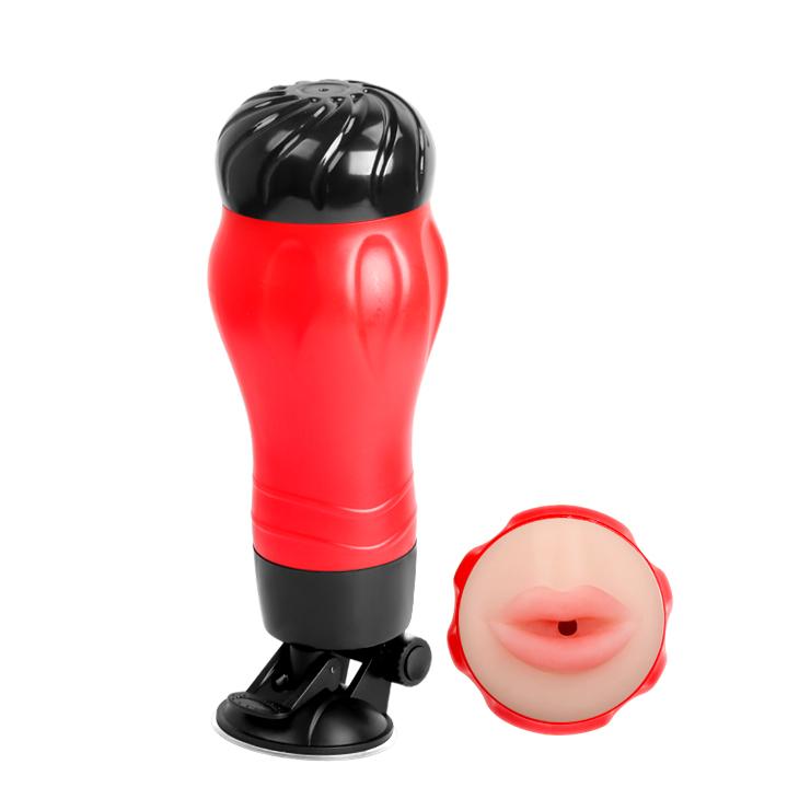 CRAZY BULL - Flora, Men's Stroker, (MOUTH) removable Soft TPR sleeve, super suction base adopted to multi-angle. Ø :100mm, L:283mm