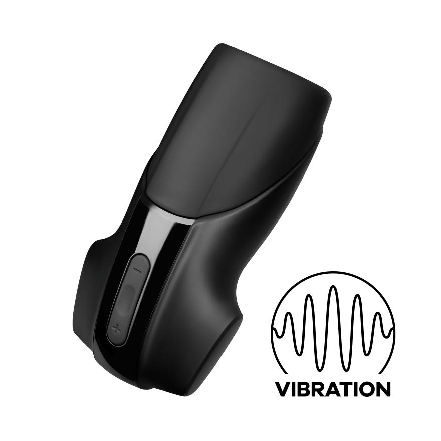 Satisfyer Men Vibration Masturbator, Black, 15 cm