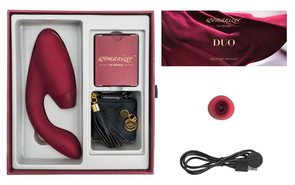 Womanizer Duo Vibrator, Bordeaux Red, 20,3 cm