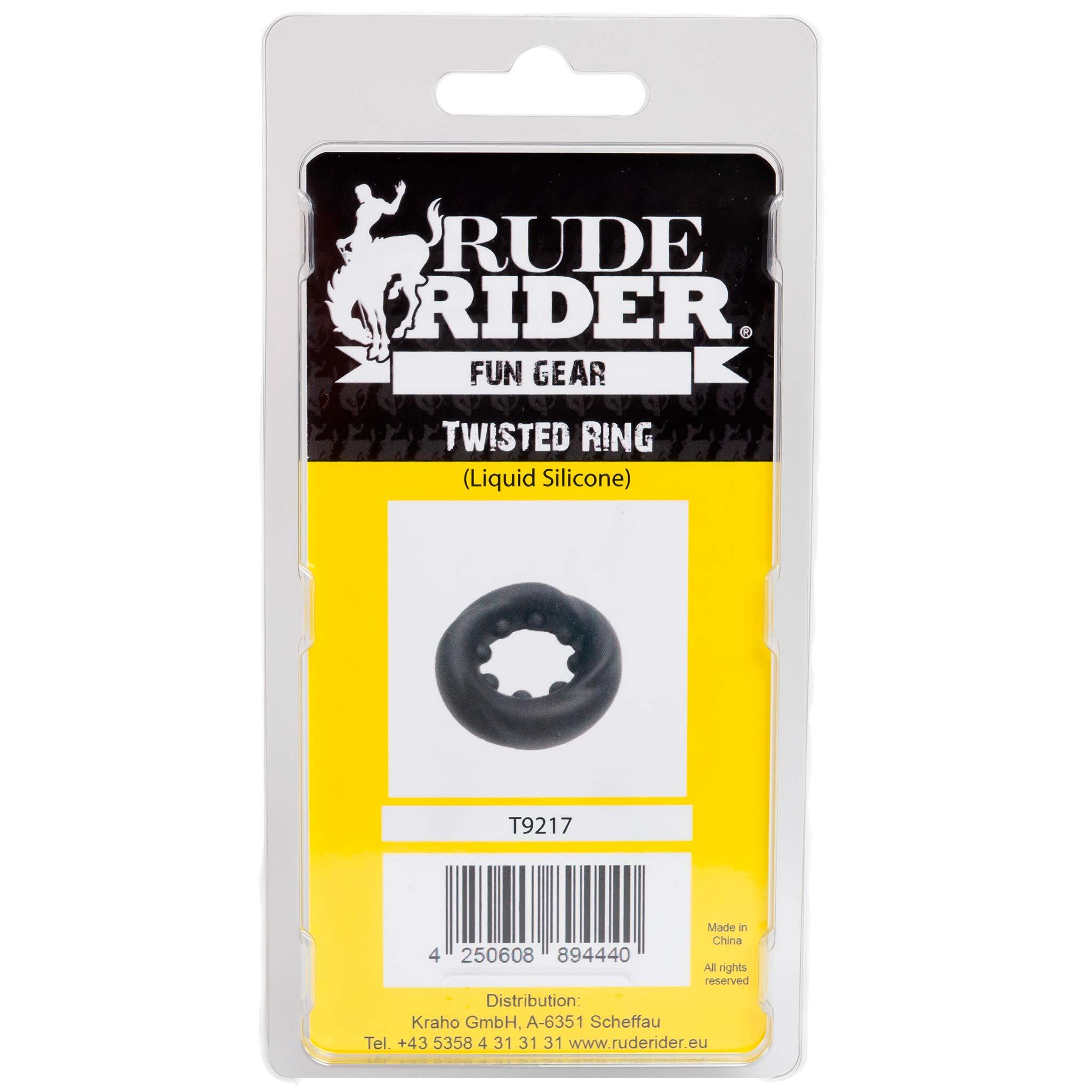 RudeRider Twisted Ring Liquid Silicone, Black