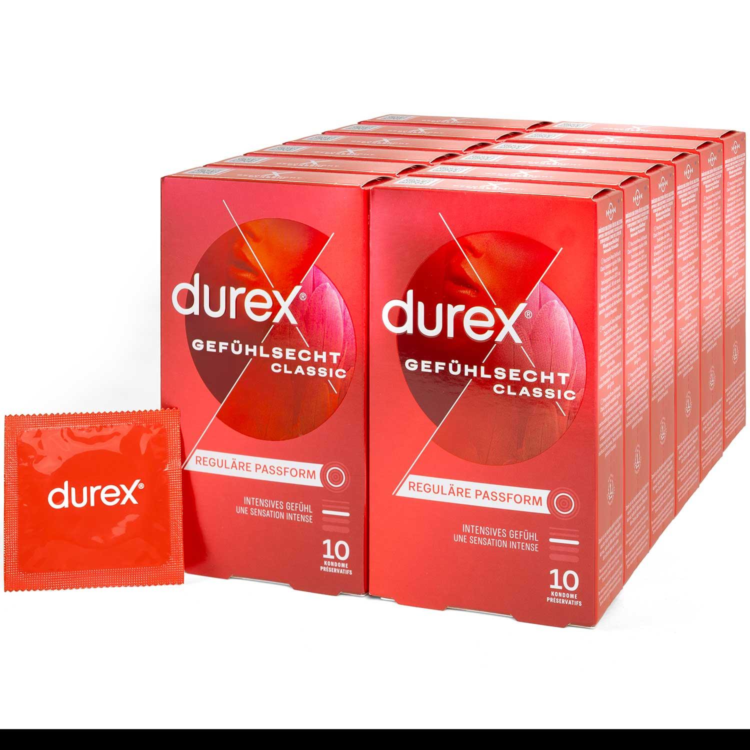 Durex Gefühlsecht Classic Condoms 10pcs, with Reservoir, Ø 56mm, 195mm