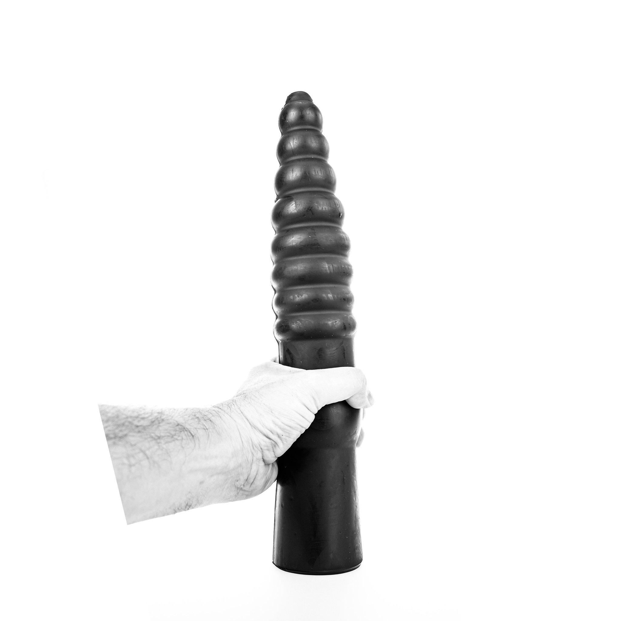 All Black Dildo Drainer, 36 cm