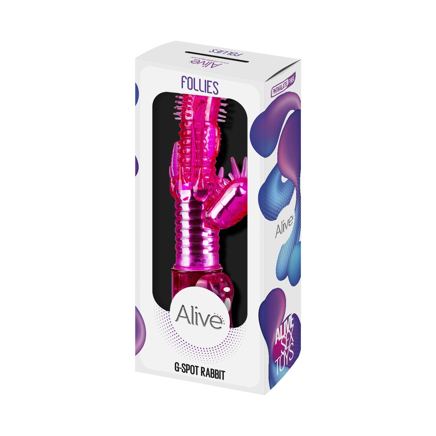 Alive Cosmic follies G-Spot Rabbit Vibrator, Pink  with light