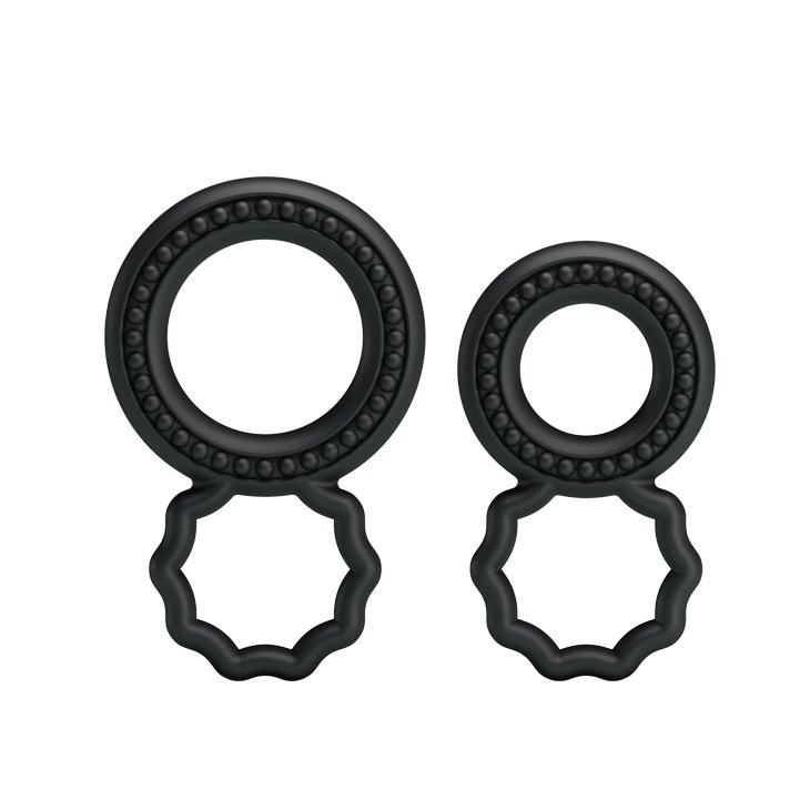 BAILE - Ring, Two double rings in one, Silicone L:80mm W:41mm H:10mm