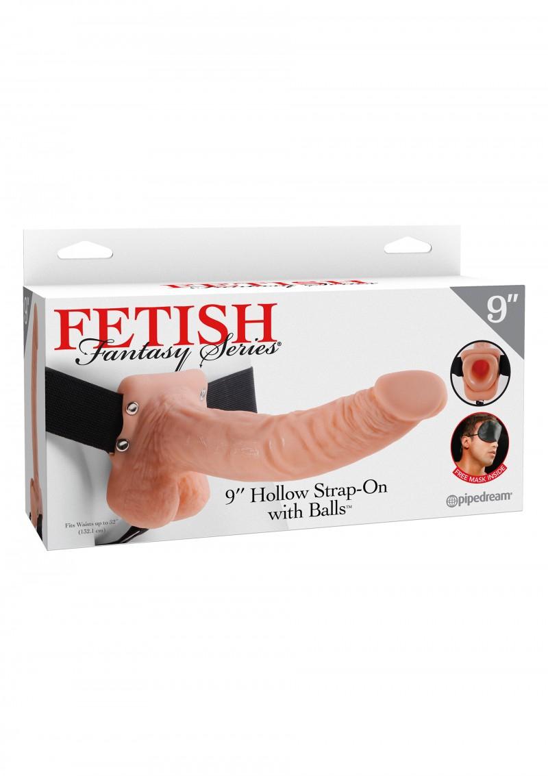 Fetish Fantasy Series 9 Inch Hollow Strap-On with Balls, 24 cm, Flesh