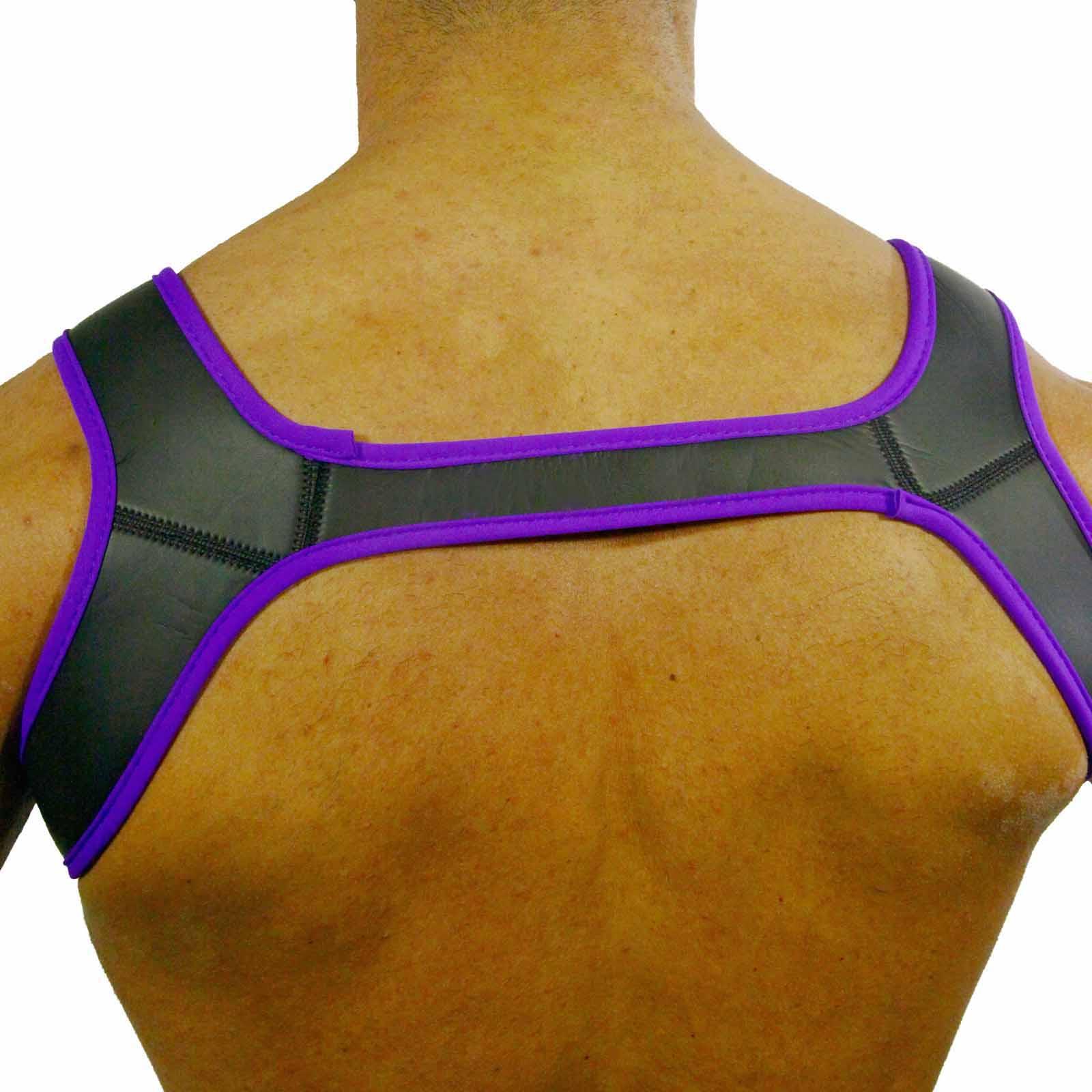 RudeRider Neoprene Harness Black/Purple, M size