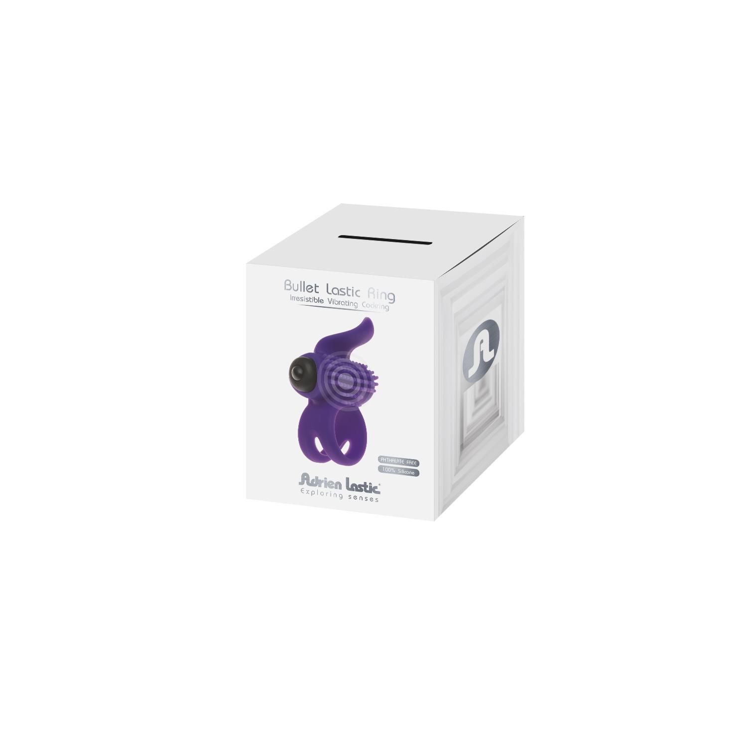 Adrien Lastic Bullet Lastic Vibrating Cockring, Purple