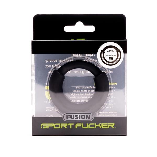 Sport Fucker Silicone Steel Fusion Ring Boost, Medium, Black