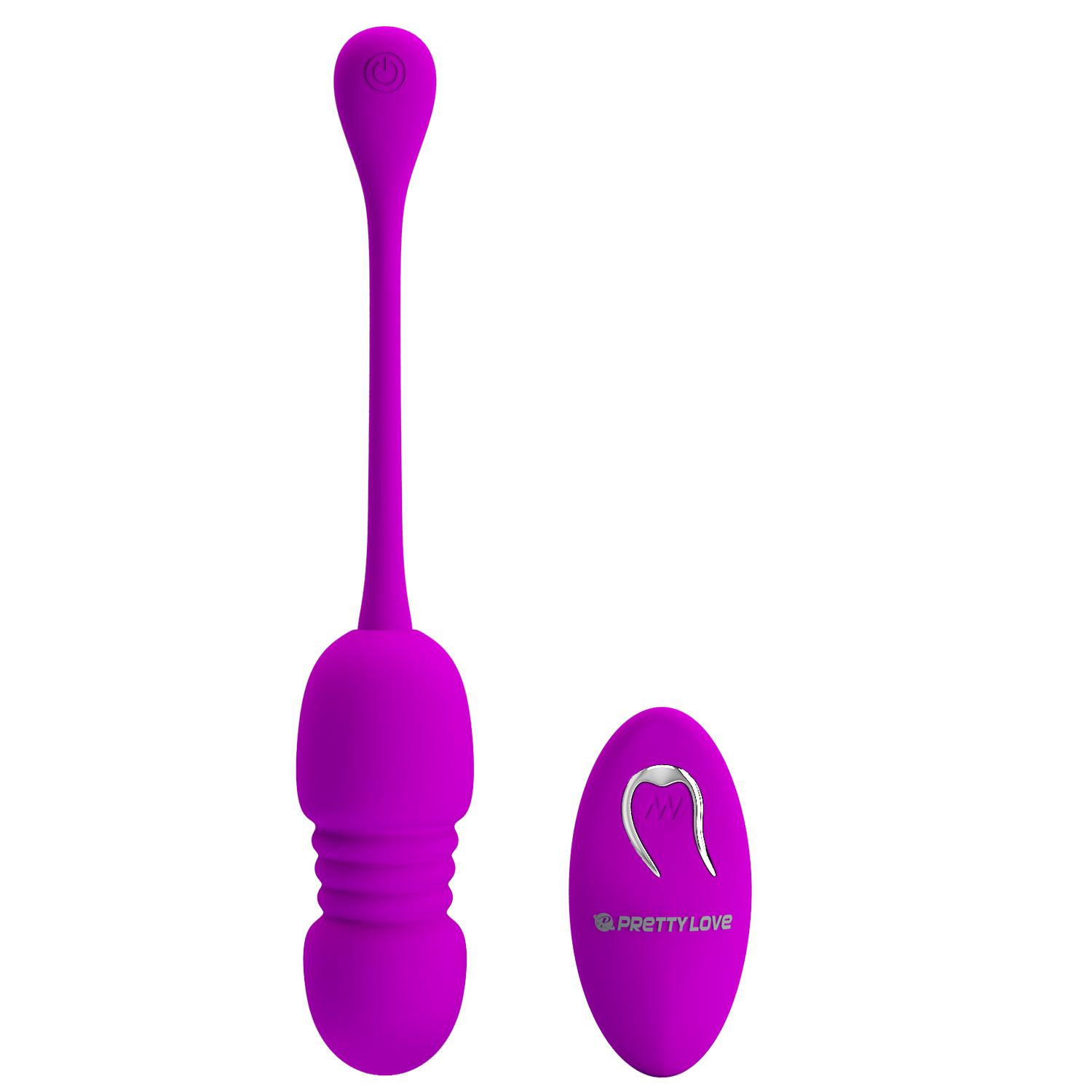 PRETTY LOVE - Callieri, Rechargeable thrusting bullet, 12 functions of vibration, with ON/OFF button on the tail, available by remote control, or independent control without remore, Silicone material 31*200