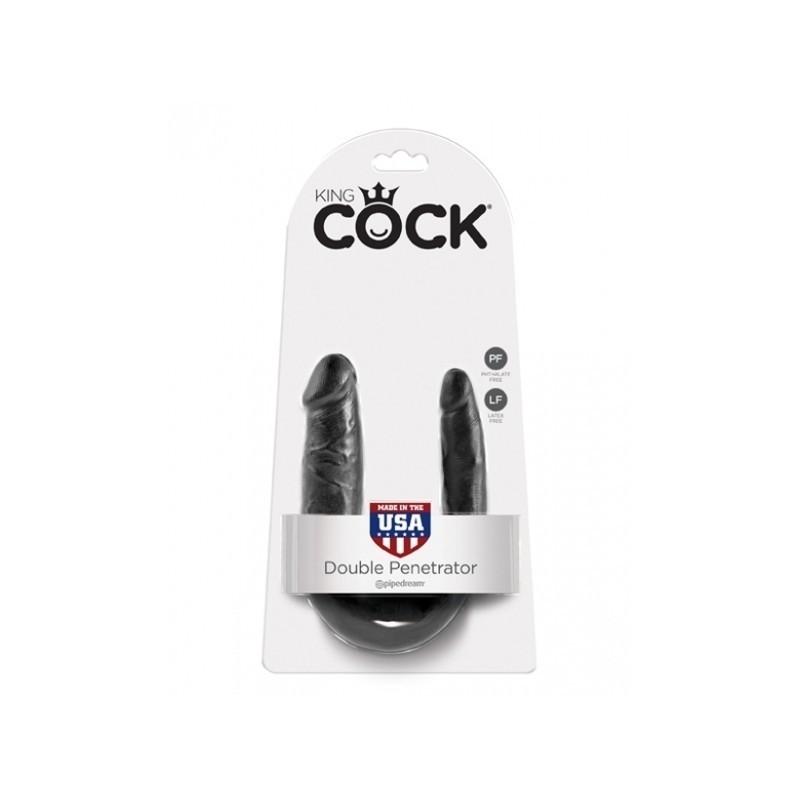 King Cock U-SHAPED SMALL DOUBLE TROUBLE BLACK, 33,5 cm	