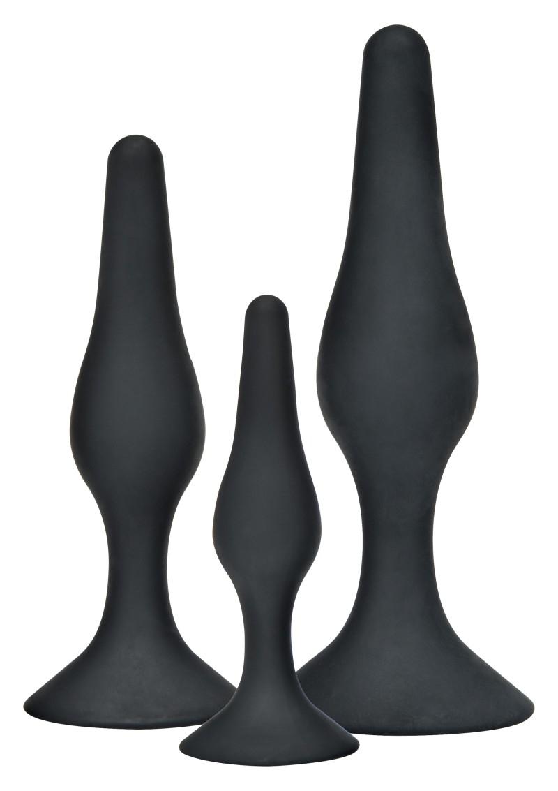 TOYJOY Curvy Companions Kit 3 pcs, Butt Plug, 10,5-15,5 cm, black