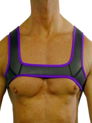 RudeRider Neoprene Harness Black/Purple, L size