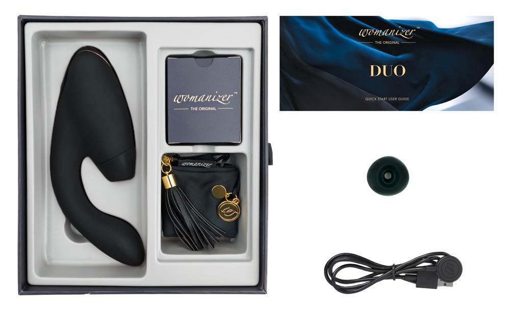 Womanizer Duo Vibrator, Black/Gold, 20,3 cm