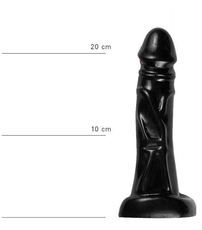 All Black Dildo Buck, 22 cm