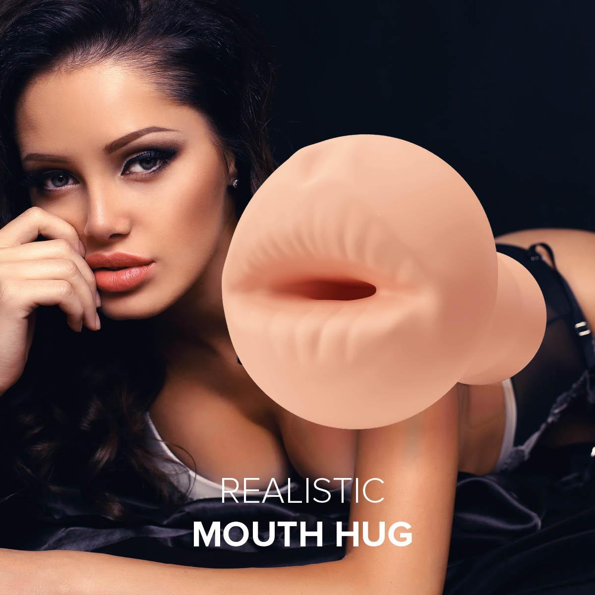 Shake Mouth Hug Masturbator, 16cm, Flesh