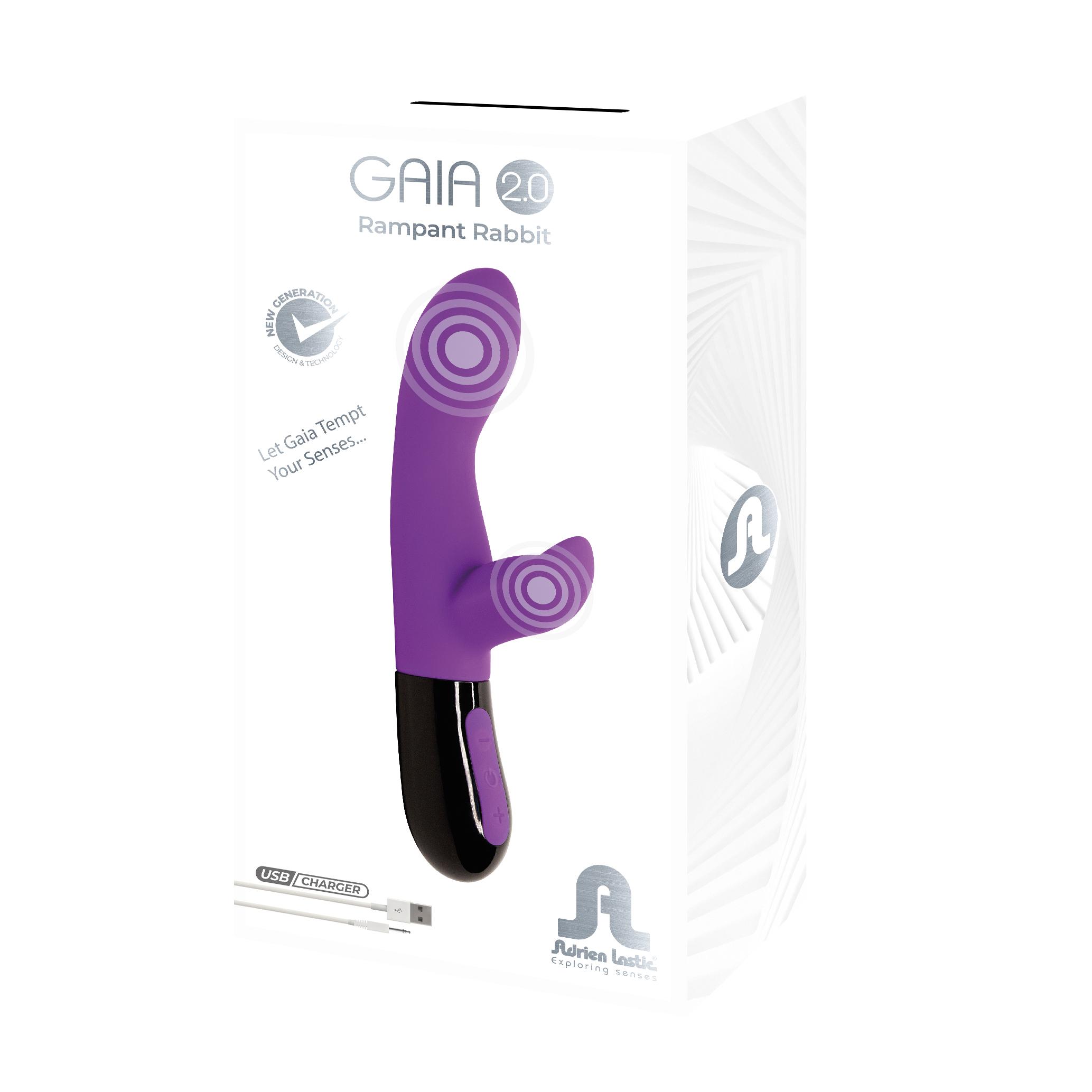 Adrien Lastic Gaia 2.0 Rabbit Vibrator. Purple