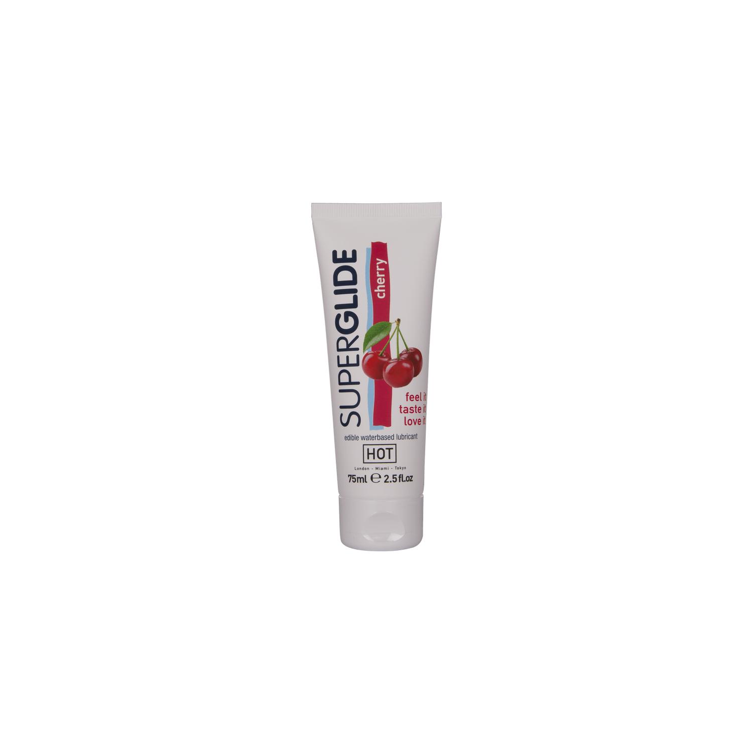 HOT SUPERGLIDE EDIBLE cherry, 75ml/2.5fl.oz