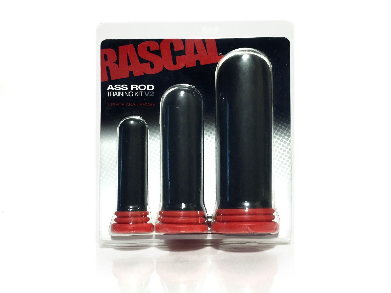 Rascal, The Ass Rod Plug Training Kit V2, 3 pcs, Black, 23 cm