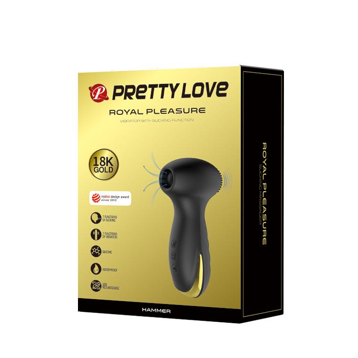 PRETTY LOVE - Hammer, 7 functions of sucking
7 functions of vibration
auto cleaning
silicone, waterproof
rechargeable L: 126mm
W: 67mm
H: 43mm