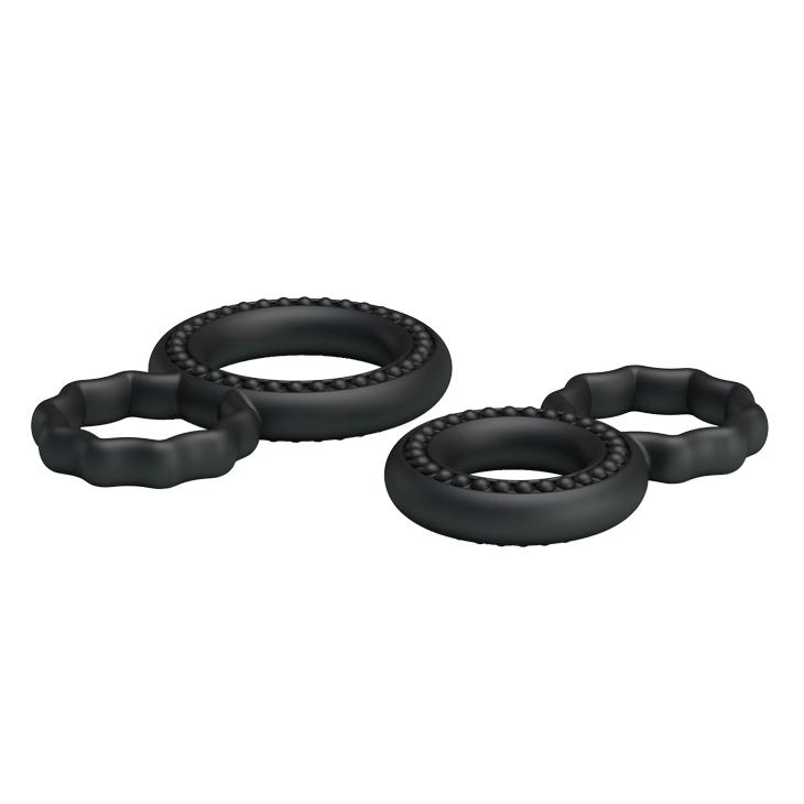 BAILE - Ring, Two double rings in one, Silicone L:80mm W:41mm H:10mm