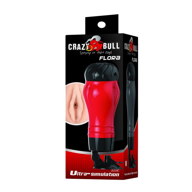 CRAZY BULL - Flora, Men's Stroker, (ANAL) removable Soft TPR sleeve, super suction base adopted to multi-angle. Ø:100mm, L:283mm