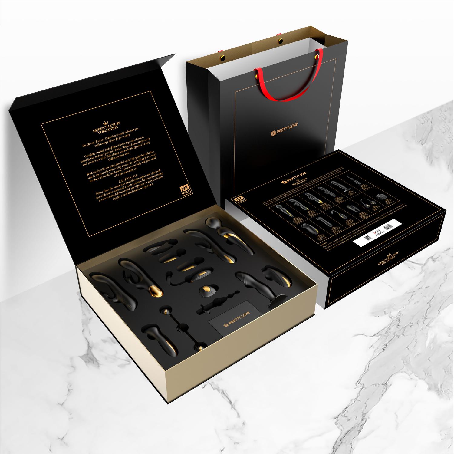 PRETTY LOVE - Queen Luxury Series, Luxury sets,  including 12 different toys with Golden accessories 