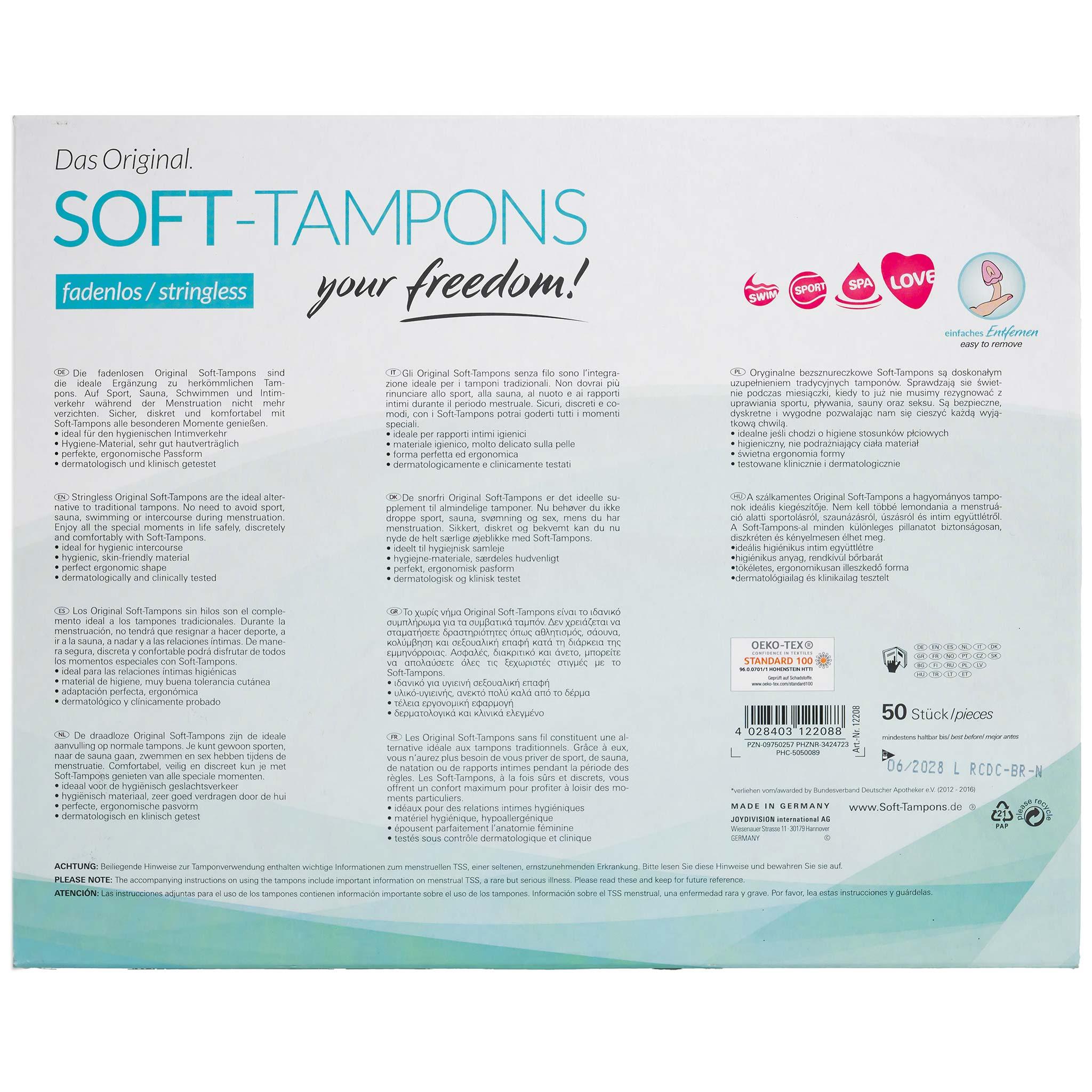 JoyDivision Soft-Tampons Stringless, Normal, 50 pcs