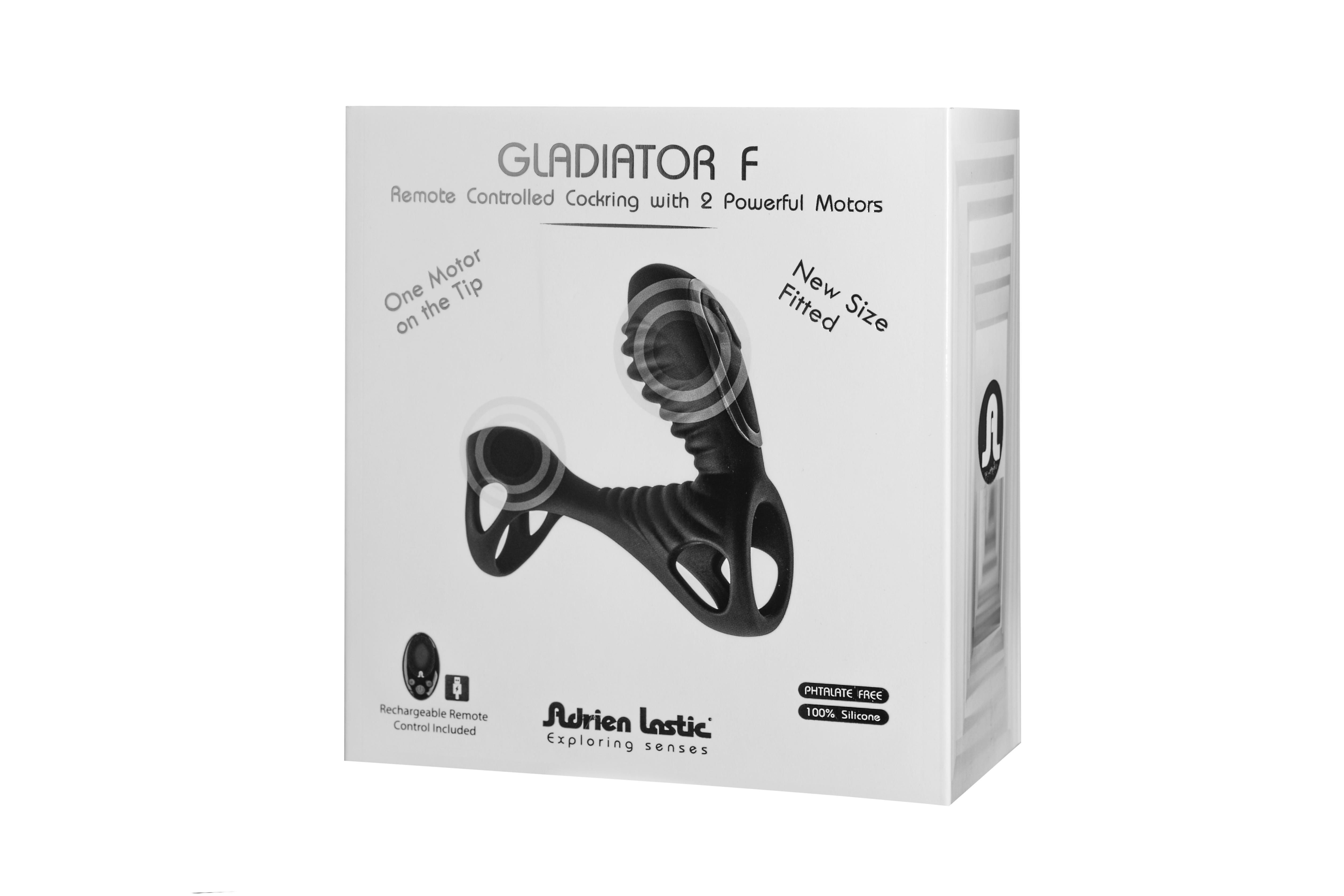 Adrien Lastic Gladiator F + LRS Vibrating Cockring, Black