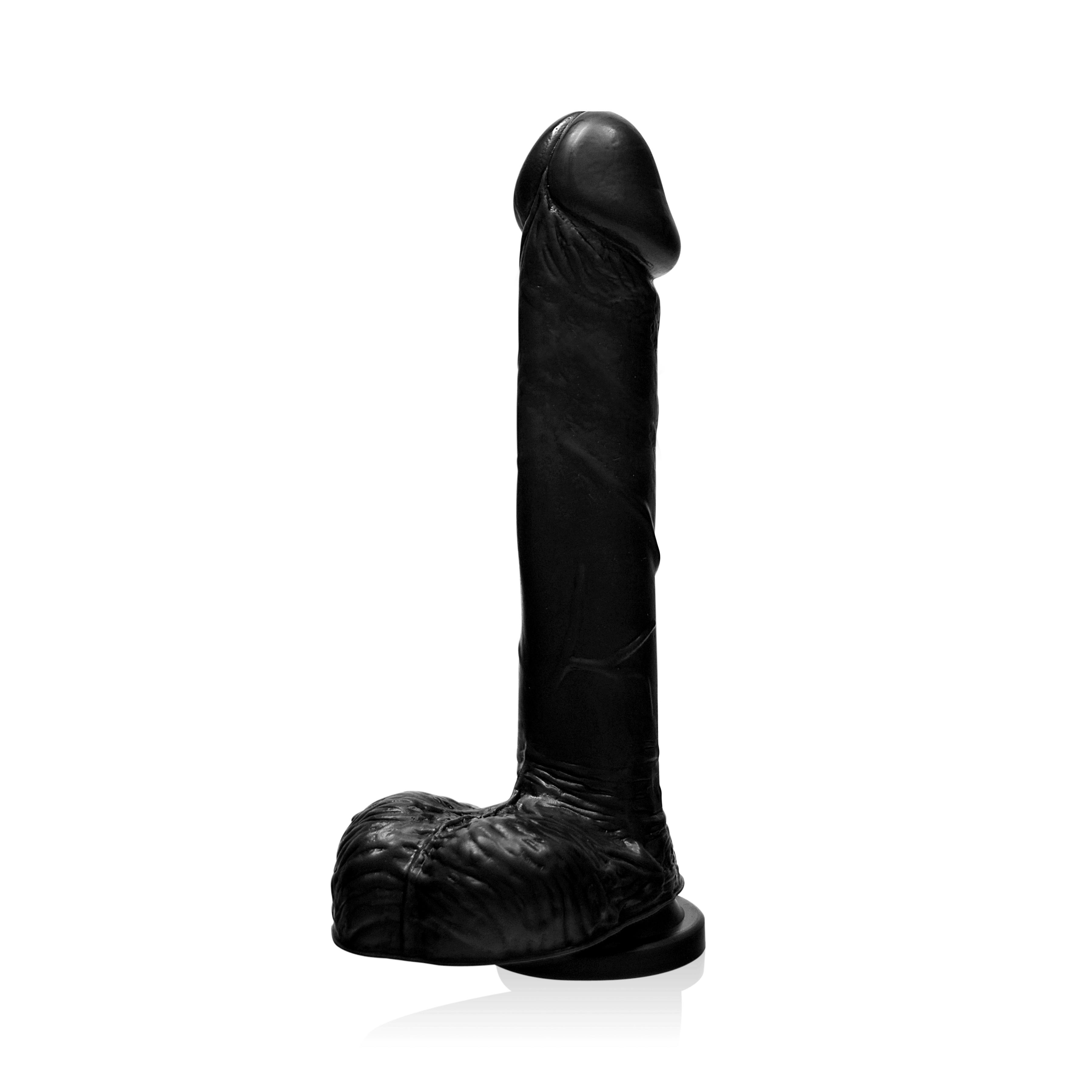 SI IGNITE Cock with Balls and Suction, Black, 20 cm