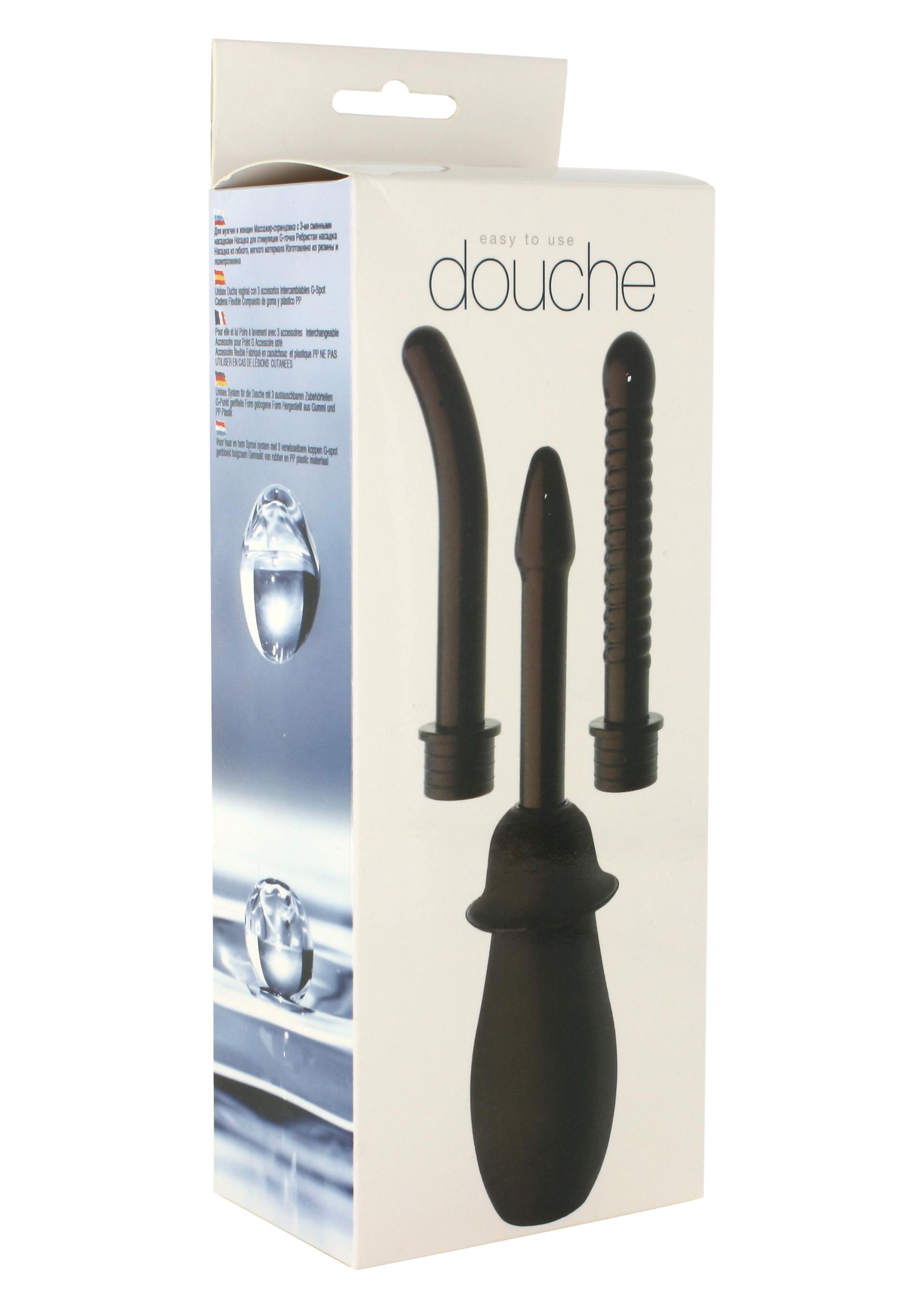 Easy to Use Anal Douche, Rubber/PP, Black