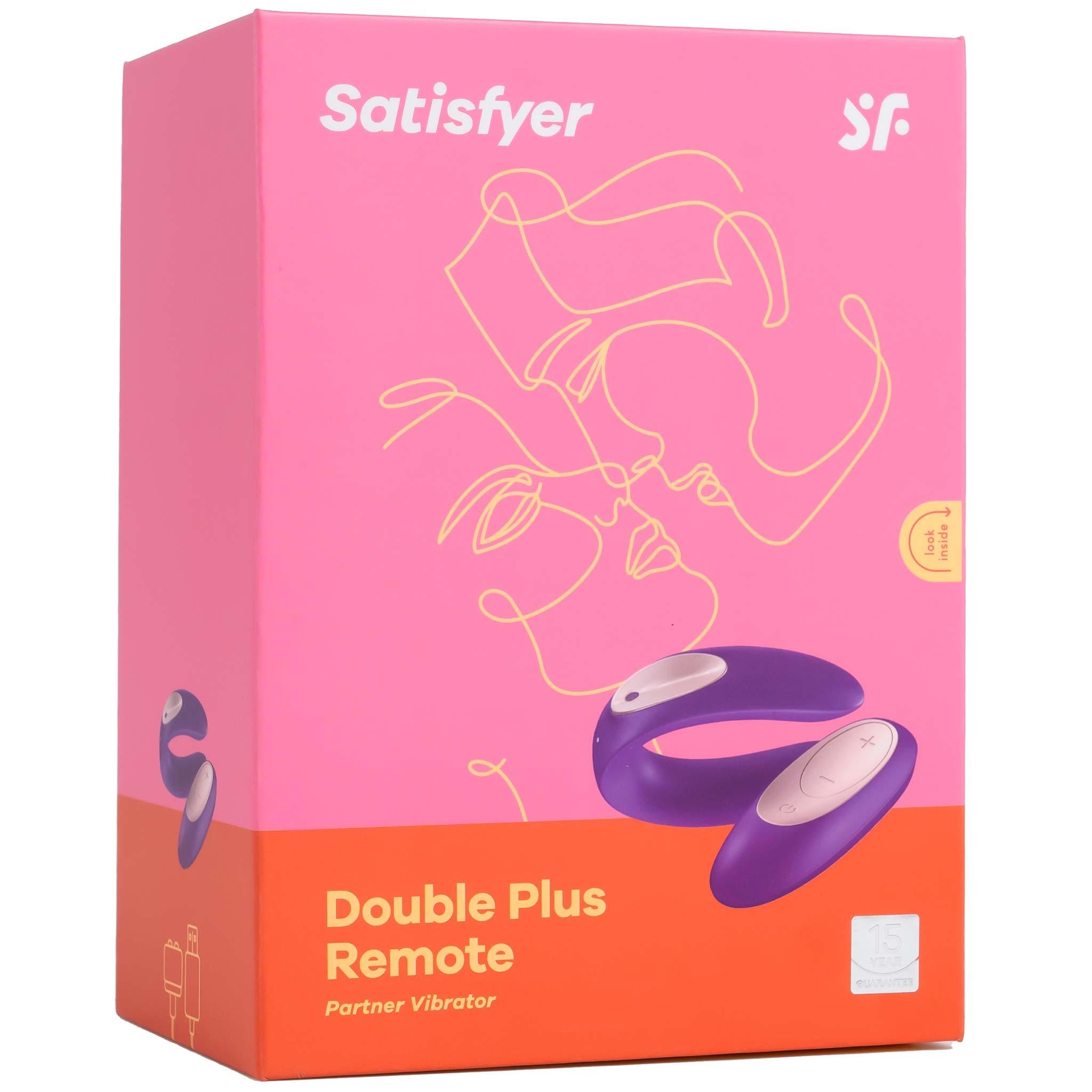 Satisfyer Double Plus Vibrator with Remote Control, Purple, 7 cm