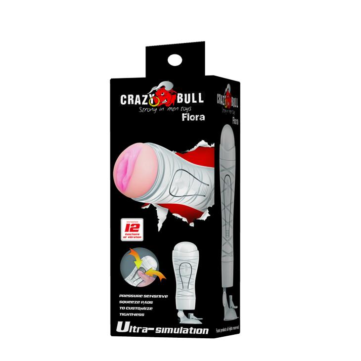 CRAZY BULL - Flora, 12 Functions of vibration, Squeeze pad, Tighten, Sucker, TPR Material(anal), supper suction base adopted to multi-angle, rechargeable ':90mm   L:283mm