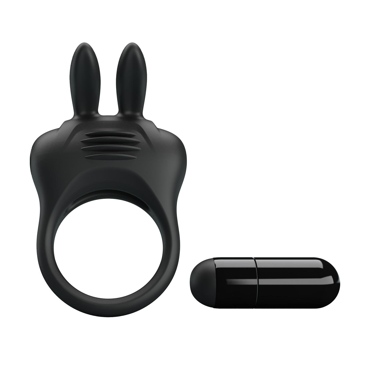 PRETTY LOVE - Davion, Silicone Cock Ring, Bunny teaser, removeable bullet,  3 LR41 batteries included  42*74