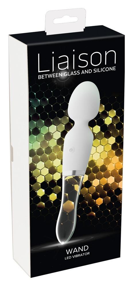 Liaison Wand LED Vibrator, 21,5 cm, White/Transparent