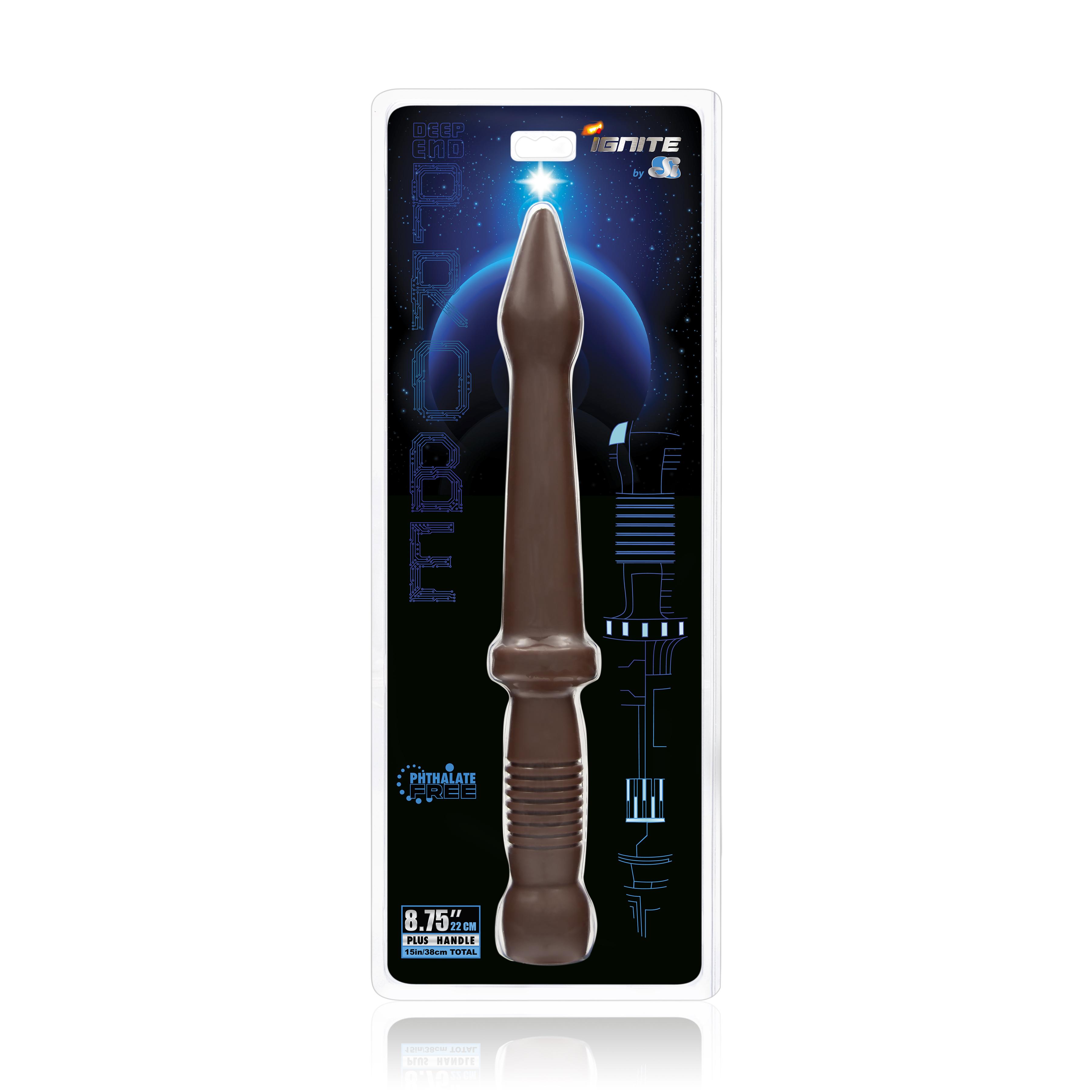 SI IGNITE Deep End Probe Dildo, 37,50 cm, Brown