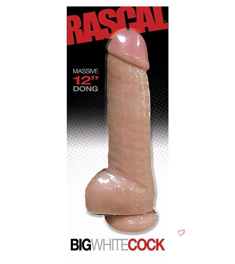 Rascal Big White Cock, Dildo, Flesh, 32 cm