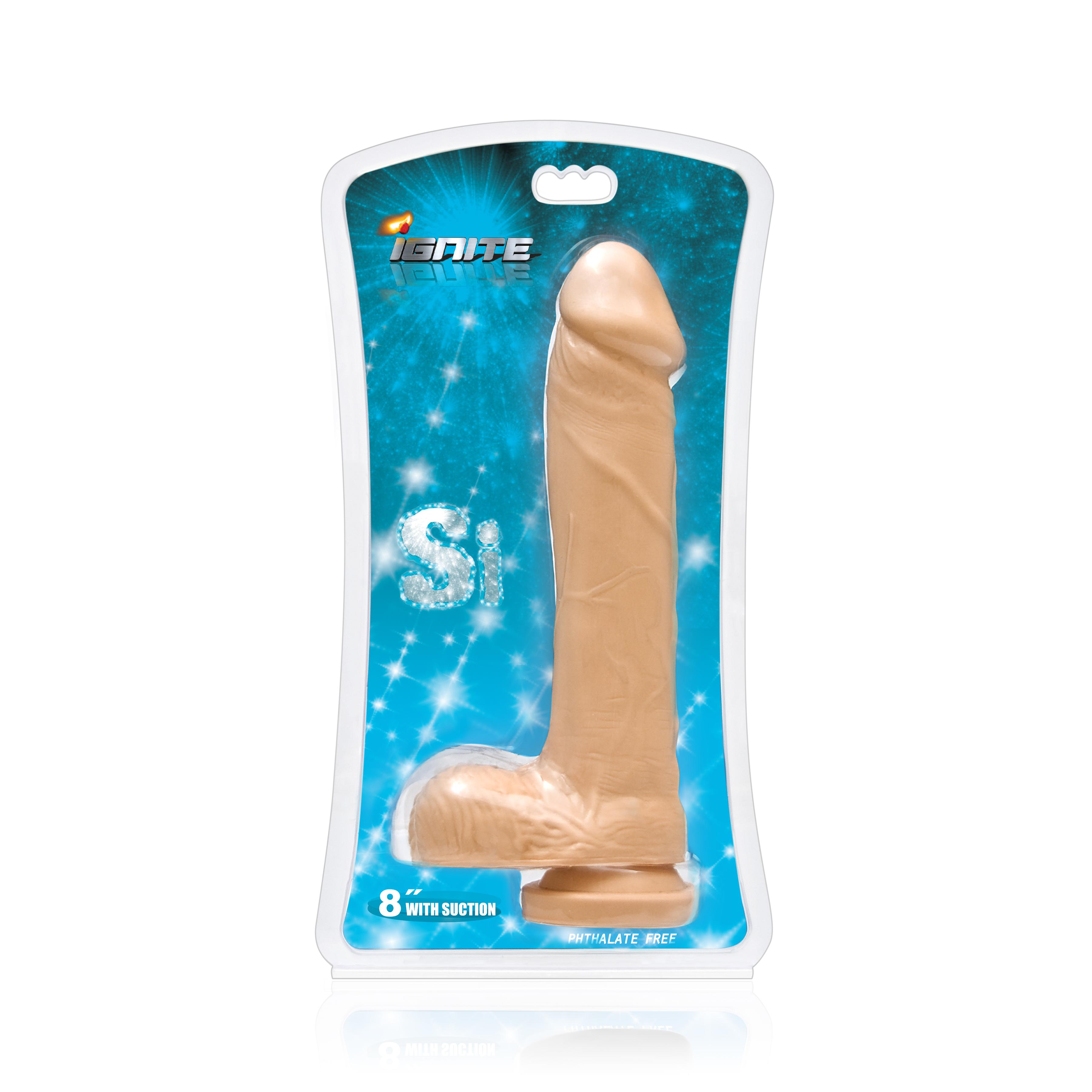 SI IGNITE Cock with Balls and Suction, Flesh, 20 cm