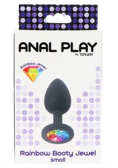 TOYJOY Rainbow Booty Jewel Medium Plug, 7cm, Black