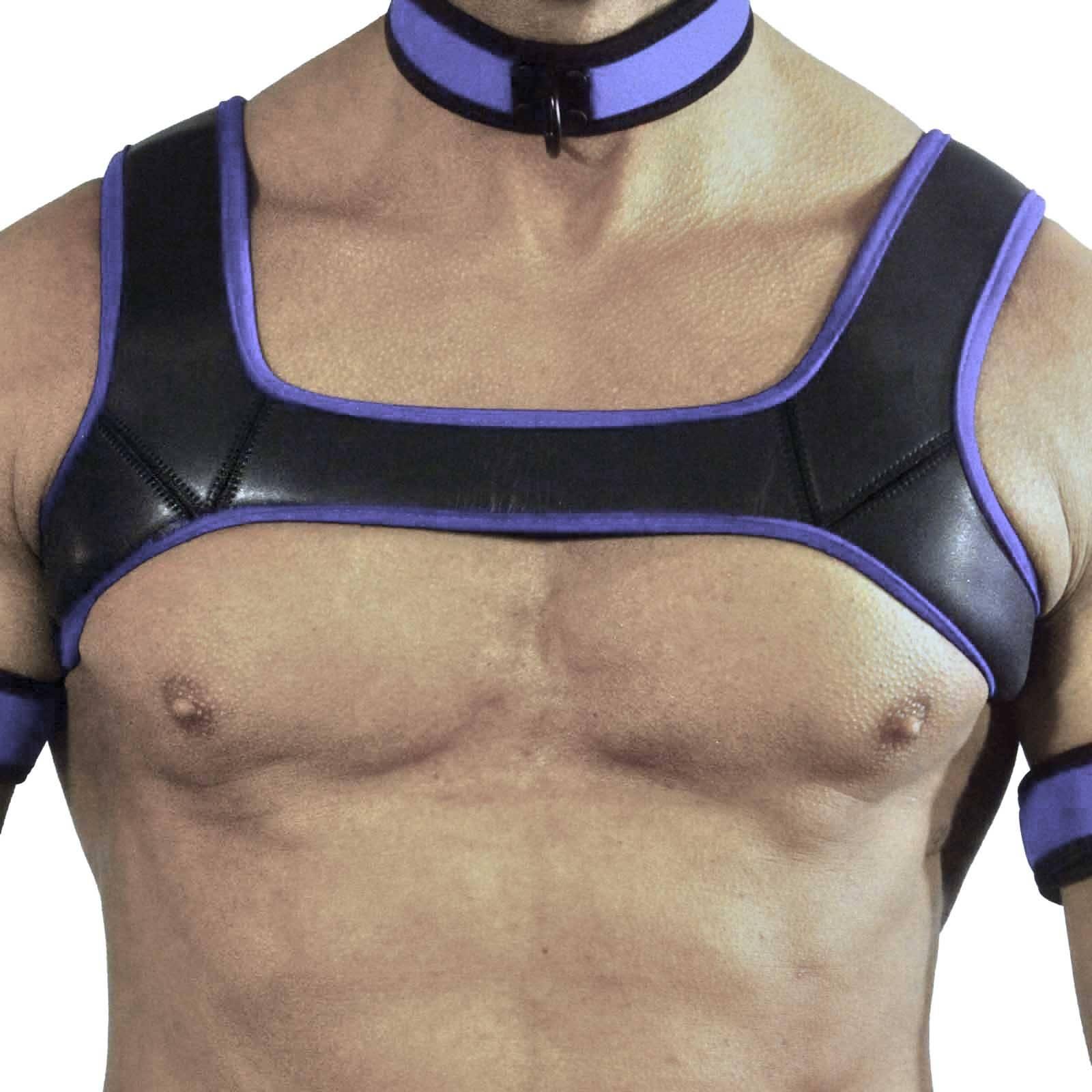 RudeRider Neoprene Harness Black/Purple, M size