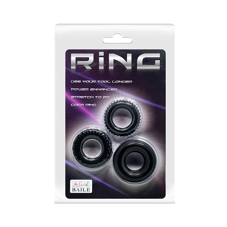 BAILE - Ring, silicone ring, 3 size in one L:36mm  W:36mm  L:43mm         W :43mm L:39mm W:39mm