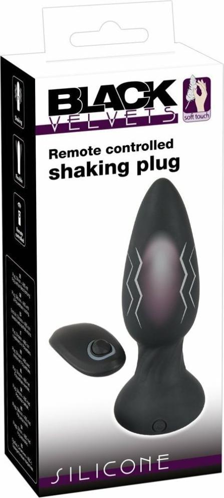 Black Velvets Remote Controlled Shaking Plug, 14 cm, Black