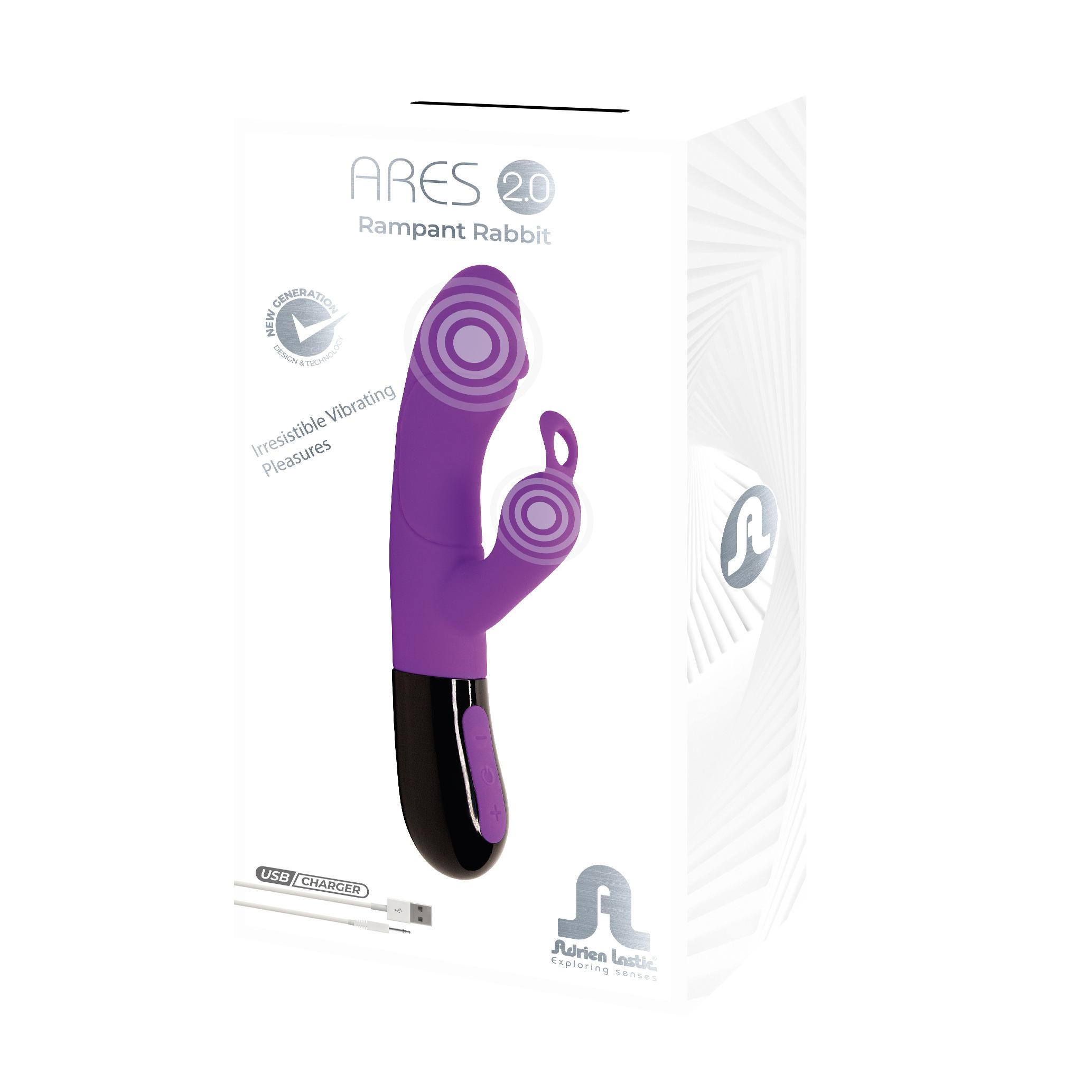 Adrien Lastic Ares 2.0 Rabbit Vibrator, Purple