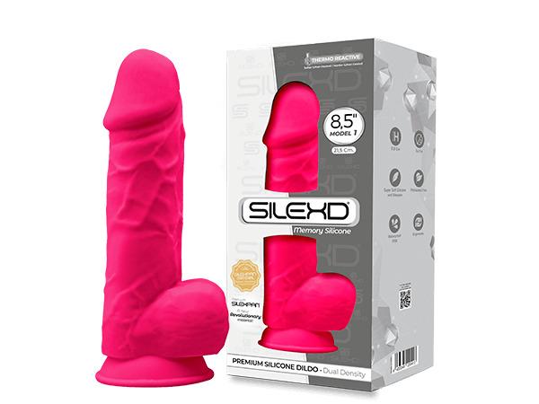 SILEXD Premium Silicone Dildo Model, 21,5 cm, Pink