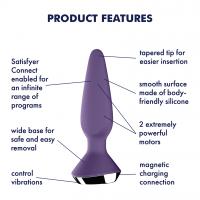 Satisfyer Plug-ilicious 1 Connect App Vibrator, Petrol, 13,5 cm