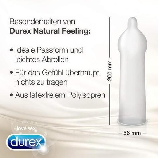 Durex Natural Feeling Condoms 16 pcs, Latex Free, with Reservoir, Ø 56mm, 200mm