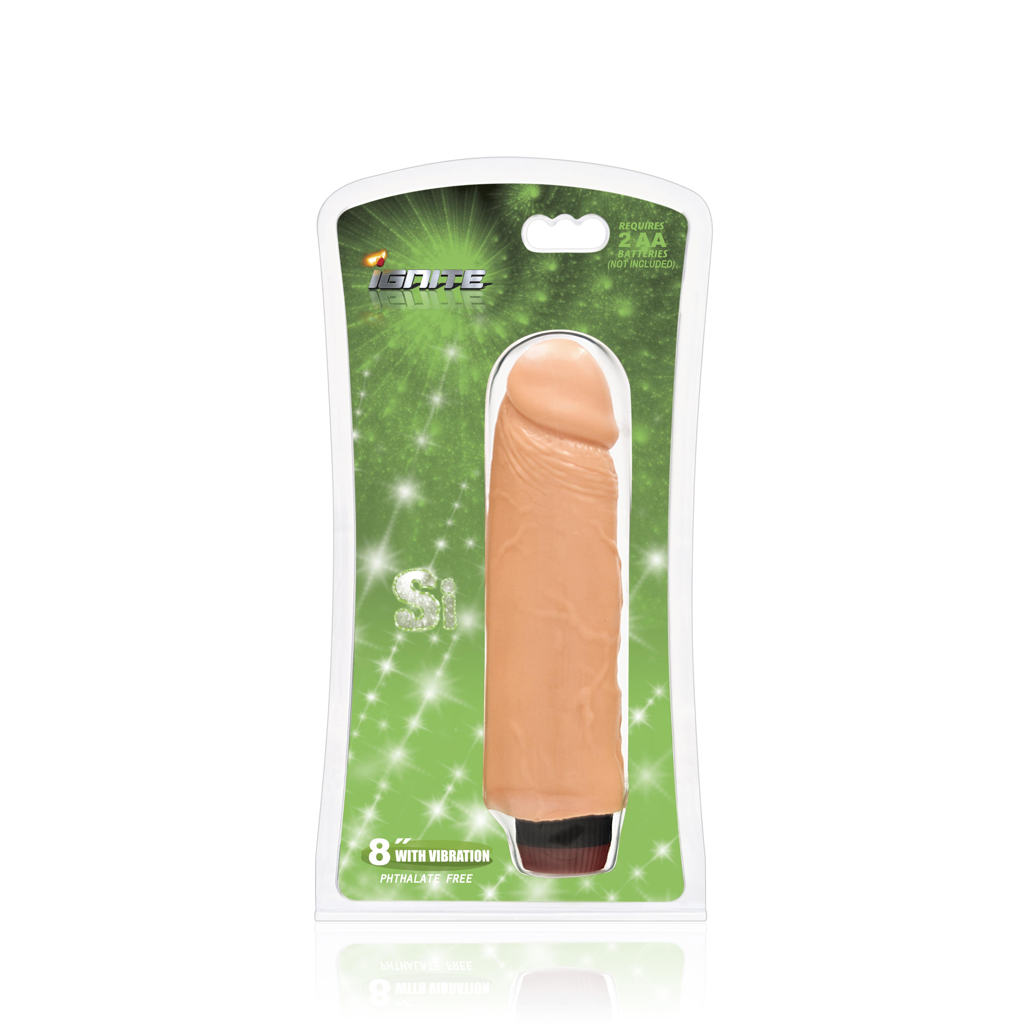 SI IGNITE Vibrator Cock RICKY, Flesh, 20 cm